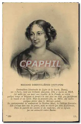 Cartes postales Madame Deshoulieres