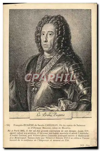 Ansichtskarte AK Francois Eugene de Ssavoie Carignan Fils du comte de Soissons
