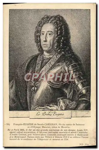 Cartes postales Francois Eugene de Ssavoie Carignan Fils du comte de Soissons