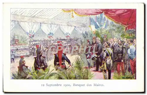 Cartes postales 1900 Banquet des Maires