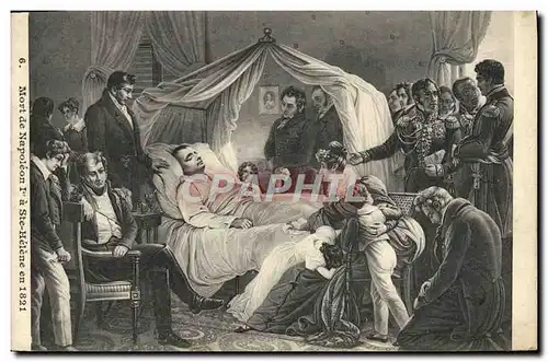 Ansichtskarte AK Napoleon mort a Ste Helene en 1821