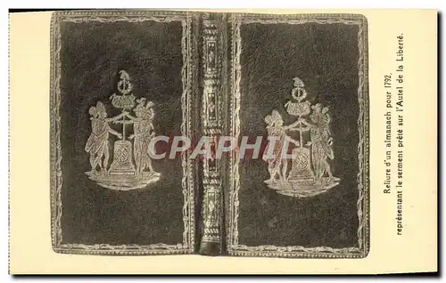 Cartes postales Reliure d&#39un almanach 1792 Autel de la Liberte Revolution