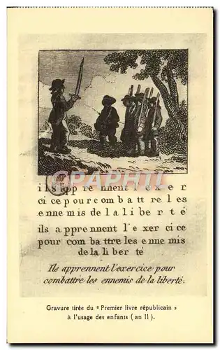 Cartes postales Revolution Gravure tiree du Premier livre republicain a l&#39usage des enfants