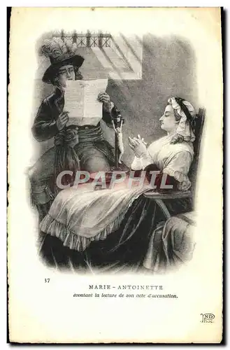 Cartes postales Marie Antoinette ecoutant la lecture de son acte d&#39accusation Prison