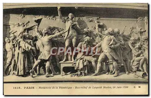 Ansichtskarte AK Paris Monument de la Republique Bas relief de la Leopold Morice 20 juin 1789