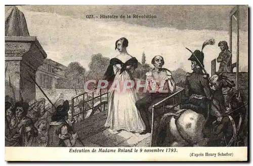 Cartes postales Execution de Madame Roland le 9 novembre 1793 Revolution