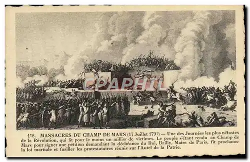 Cartes postales Massacres du Champ de Mars 17 juillet 1791 Revolution