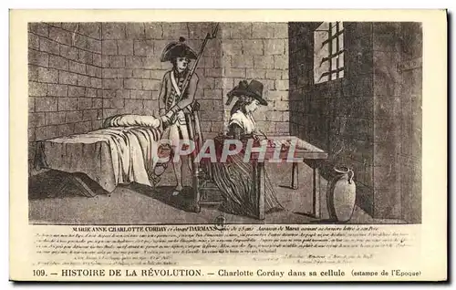 Ansichtskarte AK Revolution Charlotte Corday san sa cellule