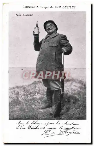 Cartes postales Collection artistique Vin Desiles Paul Fugere Chasse Chasseur Alcool