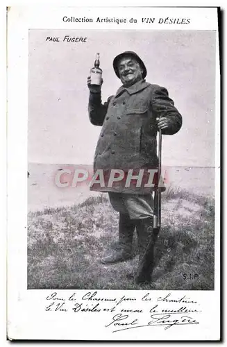 Cartes postales Collection artistique Vin Desiles Paul Fugere Alcool Chasseur Chasse Fusil