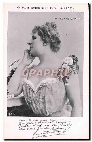 Cartes postales Collection artistique Vin Desiles Paulette Darty