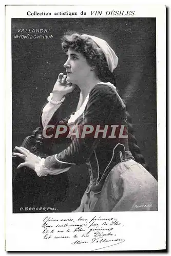 Cartes postales Collection artistique Vin Desiles Vallandri Opera Comique