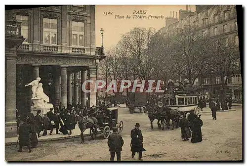 Cartes postales Paris Place du Theatre Francais Omnibus Imperiale Cocher