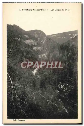 Cartes postales Frontiere Franco Suisse Les Gorges Du Doubs