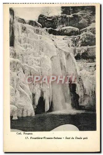 Cartes postales Frontiere Franco Suisse Saut Du Doubs Gele