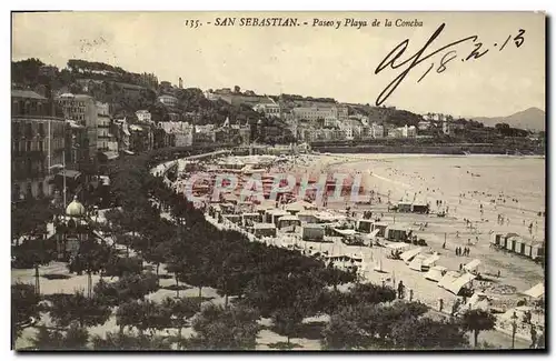 Cartes postales San Sebastian Paseo y Playa de la Concha