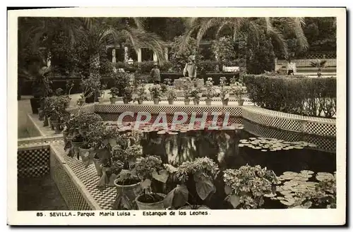 Cartes postales Sevilla Parque Maria Luisa Estanque de Los leones Lion