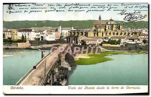 Ansichtskarte AK Cordoba Vista del Puente desde la torre de Carraola