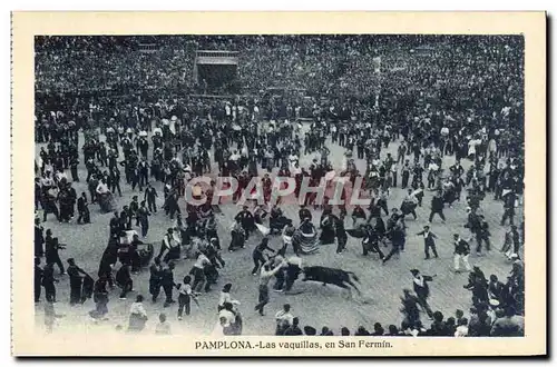 Ansichtskarte AK Pamplona Las Vaquillas en San Fermin Taureaux