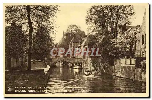 Ansichtskarte AK Bruges Quai Vert et Pont du Cheval