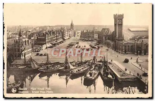 Cartes postales Ostende Place Ernest Peys Bateaux