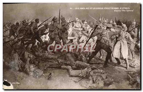 Cartes postales Les Anglais et la Garde Prussienne A Ypres Militaria