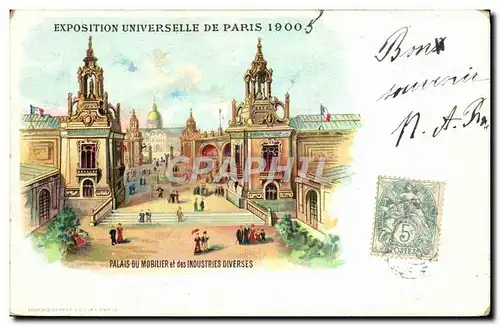 Cartes postales Exposition Universelle de paris 1900 Palais du mobilier et des industries diverses