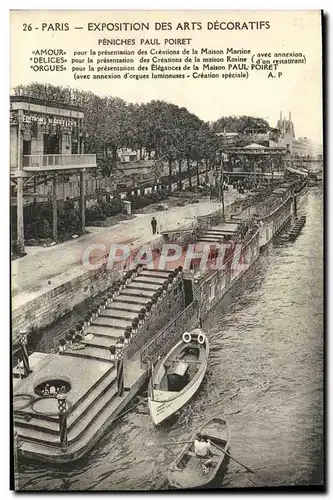 Cartes postales Paris Expostition Des arts decoratifs Peniches paul poiret