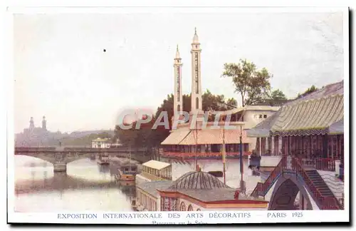 Cartes postales Expostition Internationale des arts decoratifs Paris Panorama sur la Seine