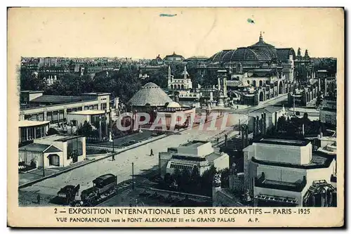 Ansichtskarte AK Expostition Internationale des arts decoratifs Paris vue panoramique vers le pont Alexandre III