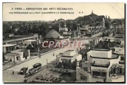 Cartes postales Paris Expostition Internationale des arts decoratifs vue panoramique vers le pont alexandre III