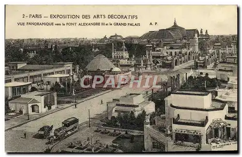 Ansichtskarte AK Paris Expostition Internationale des arts decoratifs vue panoramique vers le pont Alexandre III