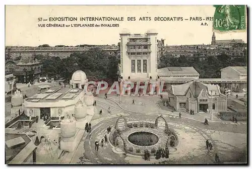 Cartes postales Expostition Internationale des arts decoratifs Paris Vue generale sur l&#39esplanade des invalid