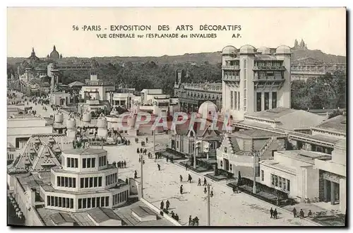 Cartes postales Expostition Internationale des arts decoratifs Vue generale sur l&#39esplanade des invalides