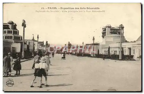 Ansichtskarte AK Paris Expostition des arts decoratifs Esplanade des invalides Allee principale vers le pont Alex