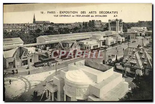 Ansichtskarte AK Paris Expostition des arts decoratifs Vue generale sur l&#39esplanade des invalides