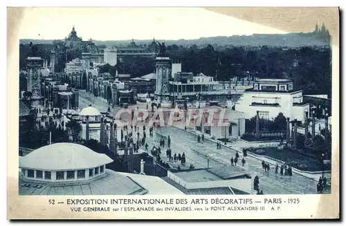 Cartes postales Exposition Internationale des arts decoratifs paris vue generale sur l&#39esplanade des invalide