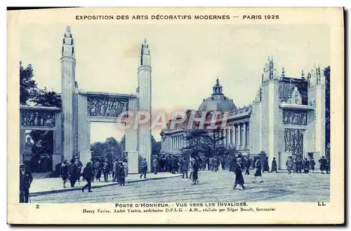 Ansichtskarte AK Exposition des arts decoratifs modernes paris porte d&#39honneur vue vers les invalides