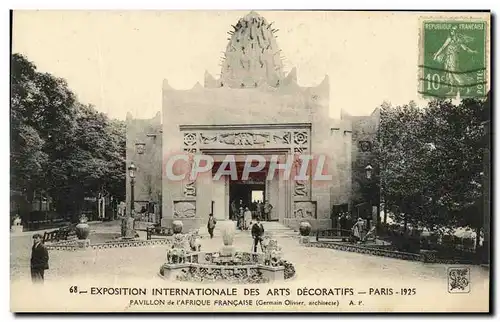 Cartes postales Exposition Internationale Des Arts Decoratifs Paris pavillon de l&#39afrique francaise