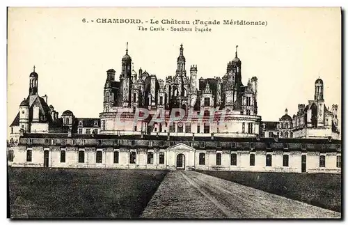 Moderne Karte Chambord Le Chateau Facade meridionale