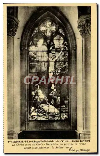 Cartes postales Dreux Chapelle Saint Louis vitrail d&#39apres Lariviiere Le Christ mort en croix