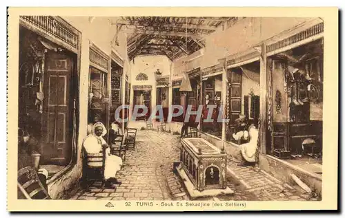 Cartes postales Tunis Souk Es Sekadjine des Selliers