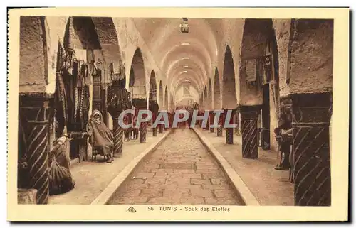 Cartes postales Tunis Souk des etoffes