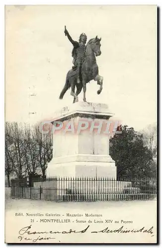 Ansichtskarte AK Montpellier Statue De Louis XIV au peyrou