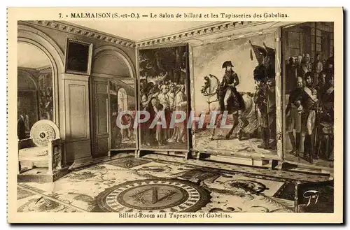 Cartes postales Malmaison Le Salon De Billard Et Les Tapisseries des Gobelina Napoleon 1er