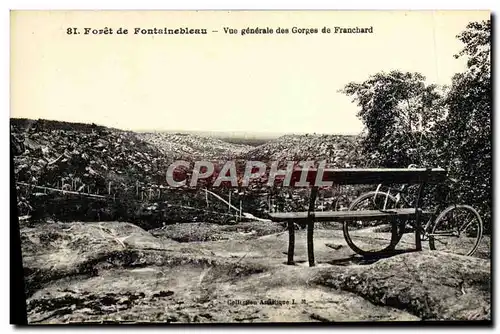 Cartes postales Foret De Fontainebleau Vue generale des gorges de franchard Velo Cycle