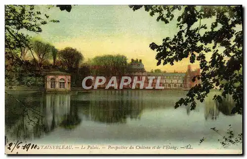 Ansichtskarte AK Fontainebleau Le Palais Perspective Du Chateau Et de l&#39etang