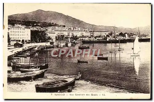 Ansichtskarte AK Ajaccio Vue Generale Des Quais Bateaux