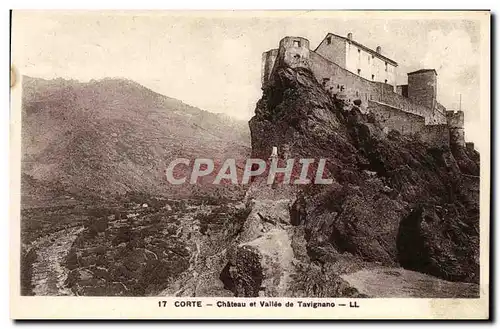 Cartes postales Corte Chateau et vallee de Tavignano