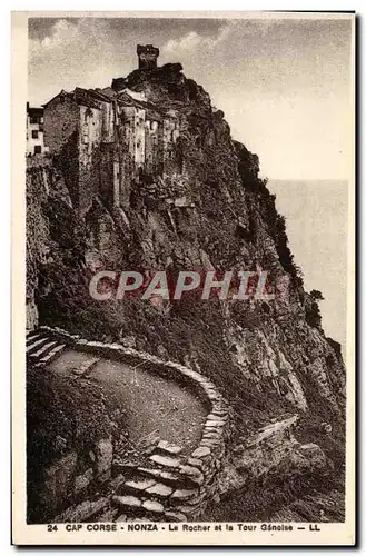 Cartes postales Cap Corse Nonza Le Rocher Et la tour ganoise